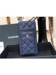 Chanel Calfskin Chain Card packet & Gold-Tone Metal AP0990 royal blue HY20138fo19