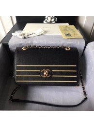 Chanel Calfskin & gold-Tone Metal AS0100 black HY19532EC68