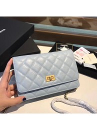 Chanel Calfskin & Gold-Tone Metal S33814 light blue HY19536rd58