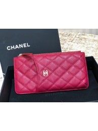 Chanel Calfskin Leather Card packet & Gold-Tone Metal A81598 rose HY19947Yf79