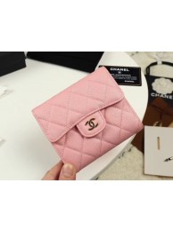 Chanel Calfskin Leather Card packet & Gold-Tone Metal A82288 pink HY25579nQ90