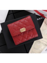 Chanel Calfskin Leather & Gold-Tone Metal A80734 red HY9224Is79