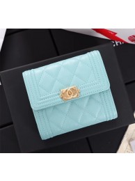 Chanel Calfskin Leather & Gold-Tone Metal A80734 sky blue HY12990lk46