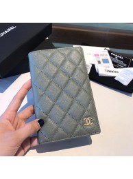 Chanel Calfskin Leather & Gold-Tone Metal Wallet A80385 Green HY20277Yr55