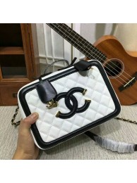 Chanel Calfskin Leather Shoulder Bag 6070 White HY5438Bw85