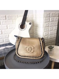 Chanel Calfskin & silver-Tone Metal Shoulder Bag 94008 gold HY19196mm78