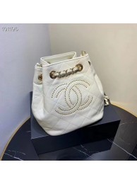 CHANEL Calfskin small Backpack & gold-Tone Metal AS1614 white HY17158tQ92