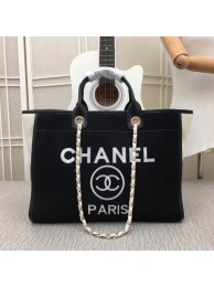 Chanel Canvas Tote Shopping Bag 9098 black HY18410Kn56