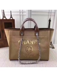 Chanel Canvas Tote Shopping Bag A68046 Apricot HY18649Hn31