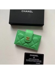 Chanel card holder AP0342 green HY327yj81