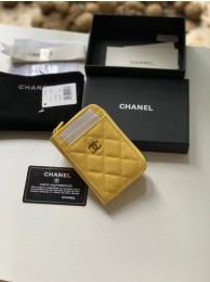 Chanel card holder Calfskin AP1650 yellow HY22561kC27