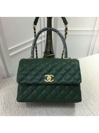 Chanel Caviar Leather Top Handle Bag 92991 Green HY16999cf57