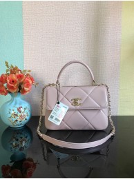 Chanel CC original lambskin top handle flap bag A92236 pink&Gold-Tone Metal HY4263dN21