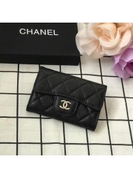 Chanel Classic Card Holder A31504 black Silver-Tone Metal HY13054tg76