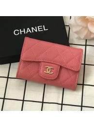 Chanel Classic Card Holder A31504 pink gold-Tone Metal HY2888Nw52