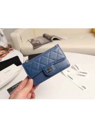 Chanel classic card holder AP0374 blue HY11502EC68