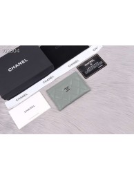 Chanel classic card holder Grained Calfskin & Gold-Tone Metal A31510 green HY23651rf34