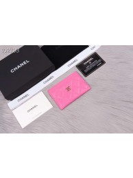 Chanel classic card holder Grained Calfskin & Gold-Tone Metal A31510 rose HY3046ED90