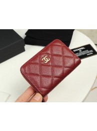 Chanel classic card holder Grained Calfskin & Gold-Tone Metal A69271 Burgundy HY6789MB38