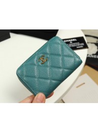 Chanel classic card holder Grained Calfskin & Gold-Tone Metal A69271 green HY20331RX32