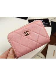 Chanel classic card holder Grained Calfskin & Gold-Tone Metal A69271 pink HY7820lU52