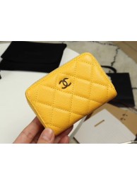 Chanel classic card holder Grained Calfskin & Gold-Tone Metal A69271 yellow HY9020vj67