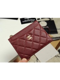 Chanel classic card holder Grained Calfskin & Gold-Tone Metal A84105 Burgundy HY12660Ag46
