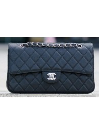 Chanel Classic Flap Bag Black Cannage Pattern A1113 Silver HY4096Eb92