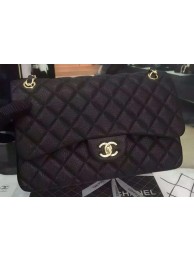 Chanel Classic Flap Bag Black Original Deerskin Leather CHA5212 Gold HY10120fr81
