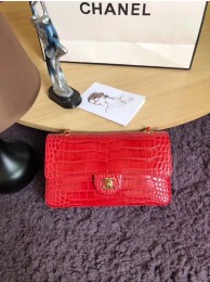 Chanel Classic Flap Bag Original Alligator & Gold-Tone Metal A01112 Cherry HY10354zS17