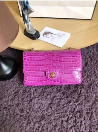 Chanel Classic Flap Bag Original Alligator & Gold-Tone Metal A01112 Lavender HY16426dE28