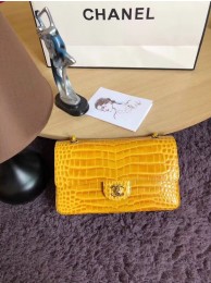Chanel Classic Flap Bag Original Alligator & Gold-Tone Metal A01112 lemon HY22768pk20