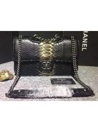 Chanel Classic Flap Bag Original Snake Leather A60140 Black HY18577yj81