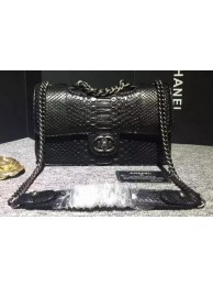 Chanel Classic Flap Bag Original Snake Leather A60141 Black HY4964MB38