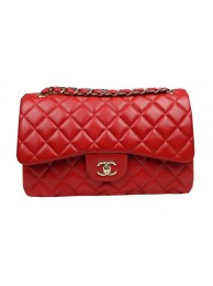 Chanel Classic Flap Bag Red Original Leather CF1113 Gold HY18035Av26