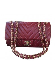 Chanel Classic Flap Bag Sheepskin Leather A92516 Burgundy HY15555KX86