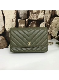 Chanel Classic Flap Bags Atrovirens Original Sheepskin Leather 33815 Glod HY2256VF54