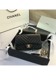 Chanel Classic Flap Bags Black Original Sheepskin Leather 1116 Gold HY4234MB38