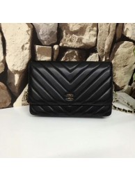 Chanel Classic Flap Bags Black Original Sheepskin Leather 33815 Glod HY17118Bw85