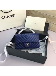 Chanel Classic Flap Bags Blue Original Sheepskin Leather 1116 Silver HY16314hk64