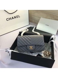 Chanel Classic Flap Bags Grey Original Sheepskin Leather 1116 Gold HY20977np57