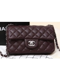 Chanel Classic Flap mini Bag Burgundy Original Cannage Pattern CHA1280 Silver HY24226FT35