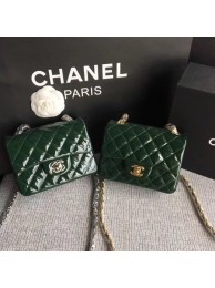 Chanel Classic Flap mini Bag Original Leather A1115 Green HY13571VF54