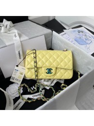 Chanel Classic Flap Shoulder Bag Original Sheepskin leather Colors Buckle A01116 Yellow&Blue HY2242jo45