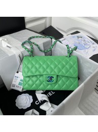 Chanel Classic Flap Shoulder Bag Original Sheepskin leather Colors Buckle Medium A01113 Green&Blue HY15281pB23