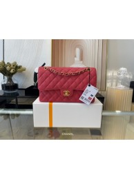 Chanel classic handbag Grained Calfskin&gold Metal 01112 red HY18966TP23