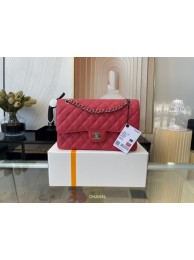 Chanel classic handbag Grained Calfskin&silver Metal 01112 red HY18313fo19