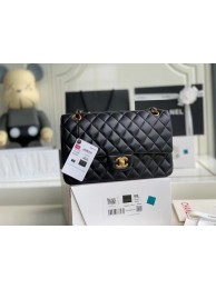 chanel classic handbag Lambskin & gold Metal A01112 Black HY14106zd34