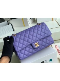 chanel classic handbag Lambskin & gold Metal A01112 Purple HY4082rh54
