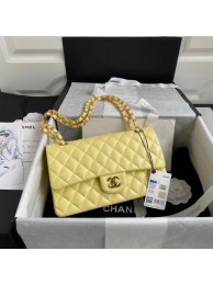 chanel classic handbag Lambskin & gold Metal A01112 yellow HY14408JD28
